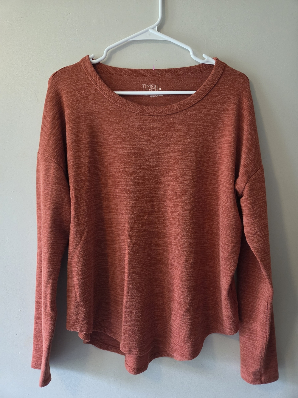Time and Tru Rust Woman's Size S Colored Crewneck Sweater